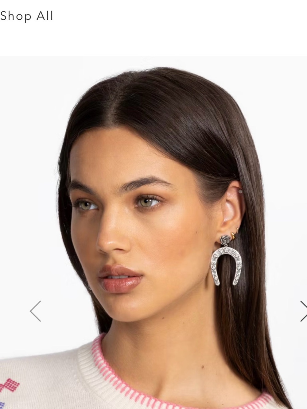 Johnny Was Silver-Tone Horseshoe Drop Earrings